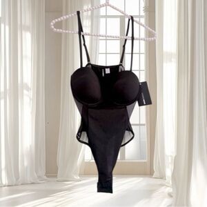 NWT Fashion Nova Black Shape Your Ways Teddy Body Suit Size S